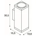 SLV Luminaire mural d’extérieur THEO PRO L UP/DOWN grand, angulaire, contrôlable par DALI, résistant à l'air marin IP65