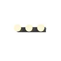 SLV Luminaire de miroir SUN MIRROR TRIPLE avec bouton de commande IP44, noir, laqué 
