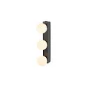 SLV Luminaire de miroir SUN MIRROR TRIPLE avec bouton de commande IP44, noir, laqué 