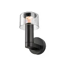 SLV outdoor wall luminaire TAHA II CCT Switch IP65, black, lacquered dimmable