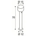 Lampadaire d’extérieur TAHA II 70 avec capteur, CCT Switch, commutable IP54, noir, laqué 