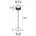 SLV floor lamp PANTILO ROPE 27 E27 IP20, silver dimmable