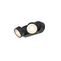 SLV Applique et plafonnier KALU 2.0 DOUBLE PHASE à 2 flammes, UGR < 19, pivotant à la cardan IP20, noir gradable