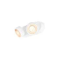 SLV Applique et plafonnier KALU 2.0 DOUBLE PHASE à 2 flammes, UGR < 19, pivotant à la cardan IP20, blanche gradable