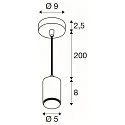 SLV Luminaire à suspension LALU® E27 IP20, noir gradable