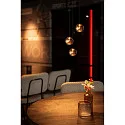 Luminaire à suspension monophasé DYSKO Bas, en forme de boule IP20, scintillant, or gradable