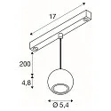 SLV Luminaire à suspension DYSKO IP20, noir, blanche gradable