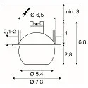 ceiling recessed luminaire DYSKO round IP20