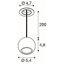 SLV Luminaire à suspension DYSKO IP20, noir, blanche gradable