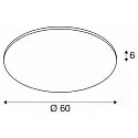 SLV ceiling luminaire PANEL 60 round, suitable for VDU workstation IP20, grey, lacquered dimmable