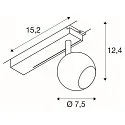 SLV 1-Projecteur monophasé LIGHT EYE® 2.0 commutable, pivotant à la cardan, en forme de boule IP20, noir mat 