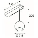 SLV Luminaire à suspension monophasé LIGHT EYE® 2.0 Bas, commutable, en forme de boule IP20, noir mat 