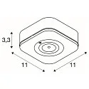 SLV Luminaire de plafond P-LIGHT carré IP20, blanche 