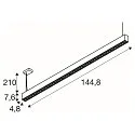 SLV Luminaire à suspension GLENOS® PRO IP20, noir, blanche gradable