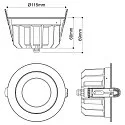 SLV Plafonnier encastré DOWNLIGHT P 115 DALI rigide, contrôlable par DALI, résistant aux chocs, câblé en continu IP54