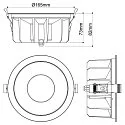 SLV Plafonnier encastré DOWNLIGHT P 165 ON-OFF rigide, résistant aux chocs, multipower, câblé en continu IP54, blanche 