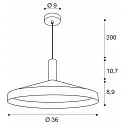 SLV Luminaire à suspension LALU® SET TETRA 36 E27 IP20, noir gradable
