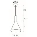 SLV pendant luminaire LALU® SET CONE 15 IP20, black dimmable