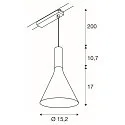 SLV Luminaire à suspension monophasé LALU® SET CONE 15 avec abat-jour, CCT Switch, lot de 1 IP20, noir gradable