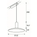 SLV Luminaire à suspension monophasé LALU® SET ELYPSE 22 avec abat-jour, CCT Switch, lot de 1 IP20, noir gradable
