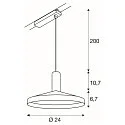 SLV Luminaire à suspension monophasé LALU® SET TETRA 24 avec abat-jour, CCT Switch, lot de 1 IP20, noir gradable