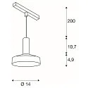 SLV Luminaire à suspension LALU® SET TETRA 14 IP20, noir gradable