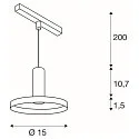 SLV Luminaire à suspension LALU® SET PLATE 15 IP20, noir gradable