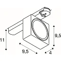 SLV Projecteur triphasé EURO CUBE 2 M DALI plat, carré, contrôlable par DALI, à cardan IP20, noir, blanche gradable