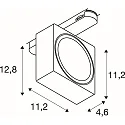 SLV 3-phase spot EURO CUBE 2 L PHASE flat, square, UGR < 19, cardanic IP20, black dimmable