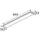SLV Barre lumineuse BATTEN FLAT P 600 27 830/840/850 ML, DALI2 WH IP44, blanche gradable 12W 1505lm 3000|5000K CRI 80-89 6.46cm