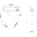 Projecteur triphasé TRACKSPOT C pivotant, adapté aux postes de travail avec écran IP20, blanche 