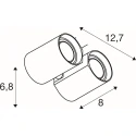 SLV 1-Projecteur monophasé BIMA 2.0 1PH DOUBLE QPAR51 à 2 flammes, à cardan, avec douille GU10 IP20, blanche