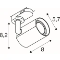 Projecteur triphasé BIMA 2.0 3PH SINGLE QPAR51 à 1 flamme, à cardan, avec douille GU10 IP20, noir
