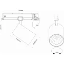 Projecteur triphasé TRACKSPOT P pivotant, adapté aux postes de travail avec écran IP20, blanche gradable