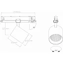 Projecteur triphasé TRACKSPOT V pivotant, adapté aux postes de travail avec écran IP20, blanche gradable