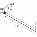 SLV Luminaire à suspension LINIUS 150 PD PHASE ROSETTE avec baldaquin IP20, laiton gradable