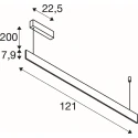 SLV Luminaire à suspension LINIUS 120 PD DALI ROSETTE contrôlable par DALI, avec baldaquin IP20, noir gradable