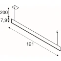 SLV Luminaire à suspension LINIUS 120 PD DALI RECESSED version pour montage encastré, contrôlable par DALI IP20, laiton gradable