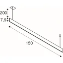 SLV Luminaire à suspension LINIUS 150 PD DALI RECESSED version pour montage encastré, contrôlable par DALI IP20, laiton gradable