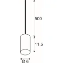 SLV Luminaire à suspension monophasé FITU 1PH SET PD STONE ST64 lot de 1, avec douille E27 IP20, gris gradable
