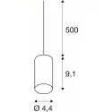 Luminaire à suspension monophasé FITU 1PH SET PD ST64 lot de 1, avec douille E27 IP20, noir gradable