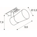 1-Projecteur monophasé PURI 2.0 CONE 1PH SET  lot de 1, avec adaptateur, avec douille GU10 IP20, or, noir gradable