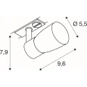 SLV 1-Projecteur monophasé PURI 2.0 DOME 1PH SET  lot de 1, avec douille GU10 IP20, noir gradable