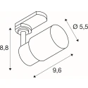 SLV Projecteur triphasé PURI 2.0 TUBE 3PH SET  lot de 1, avec douille GU10 IP20, or, noir gradable