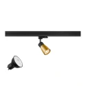Projecteur triphasé PURI 2.0 DOME 3PH SET lot de 1, avec douille GU10 IP20, or, noir gradable