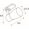 SLV Projecteur triphasé PURI 2.0 DOME 3PH SET lot de 1, avec douille GU10 IP20, or, noir gradable