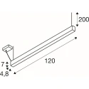 SLV Luminaire à suspension GLENOS® 2.0 PD 120CM contrôlable par DALI, UGR < 19 IP20, noir gradable