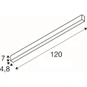Luminaire de plafond GLENOS® 2.0 CL 120CM DALI UGR22 contrôlable par DALI IP20, noir gradable