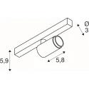 SLV Projecteur sur rail GRIP! S 48V DALI STANDARD TRACK à cardan IP20, or, noir gradable