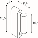 Luminaire d'encastrement mural GRIP! S WL ON-OFF avec interrupteur, réglable IP20, bronze, noir 